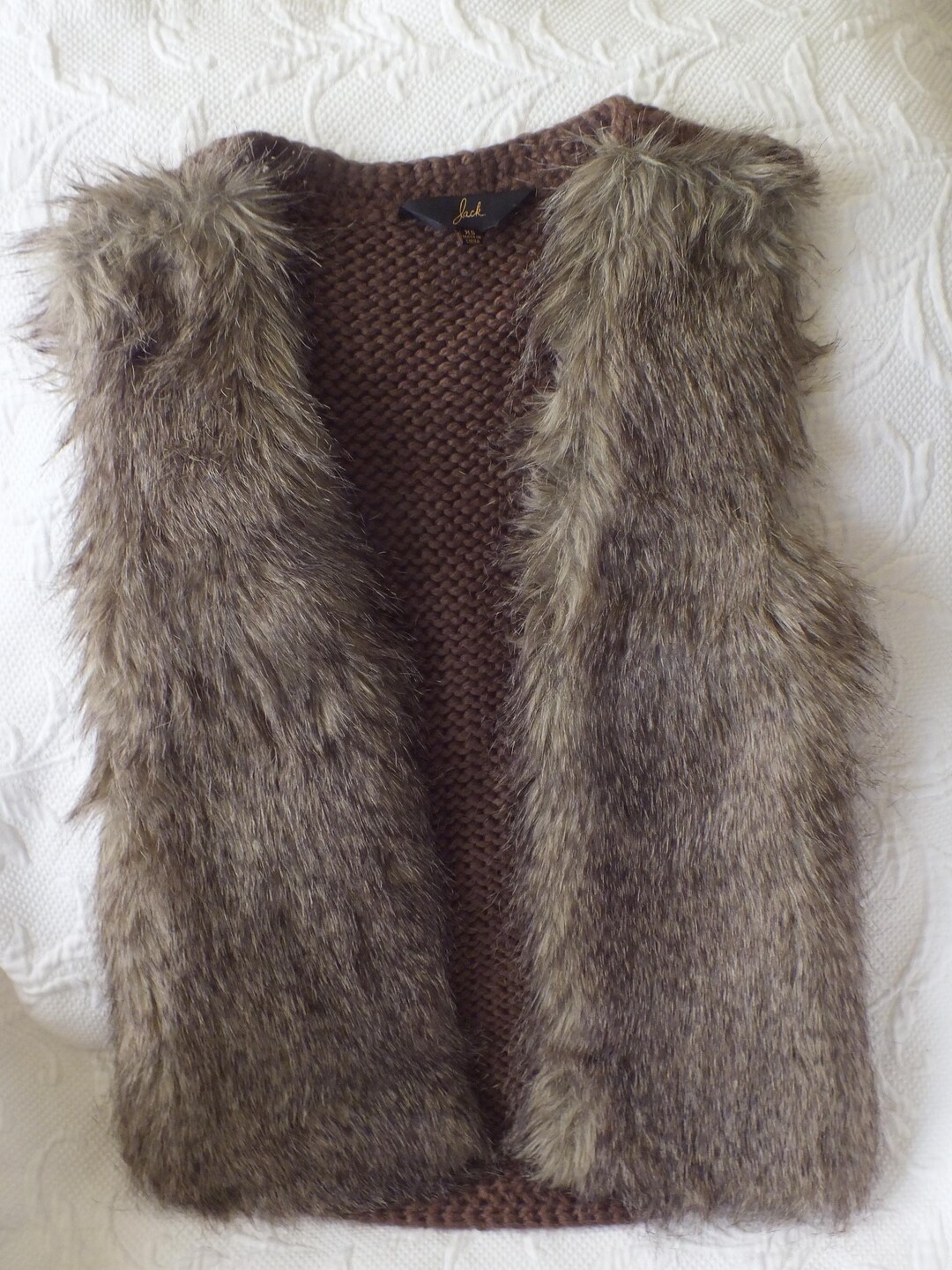 フェイクファーベスト ブラウン サイズXS - Etsy 日本