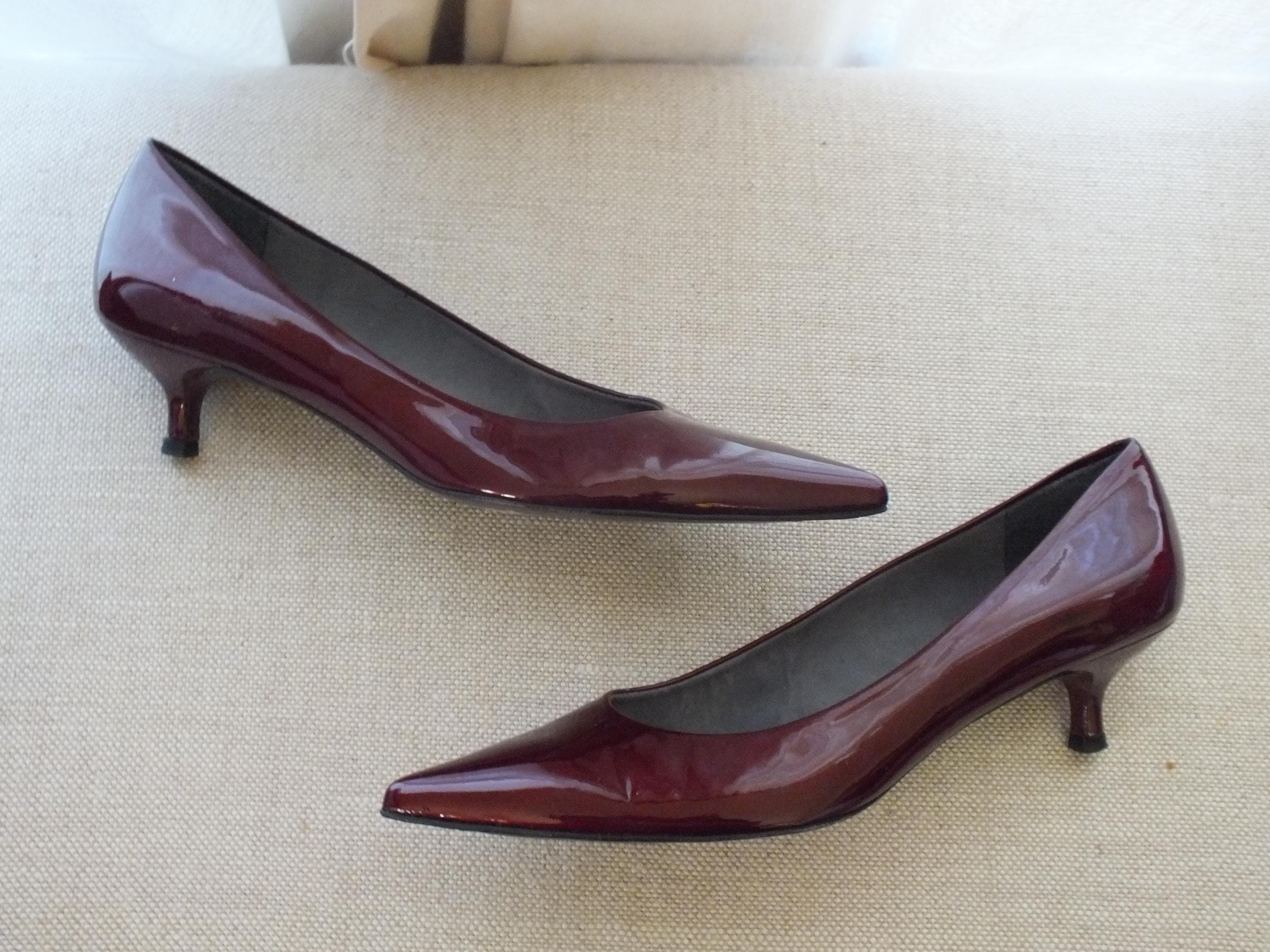 Burgundy Kitten Heels - Etsy
