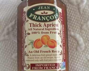 French Apricot Jam Thick Imported from France Jean Francois Gluten Free 100% from Fruit