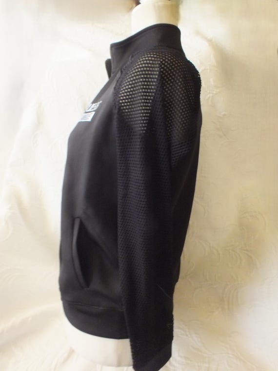 Black Guess Jacket with Fish Net Like Sleeves Siz… - image 6