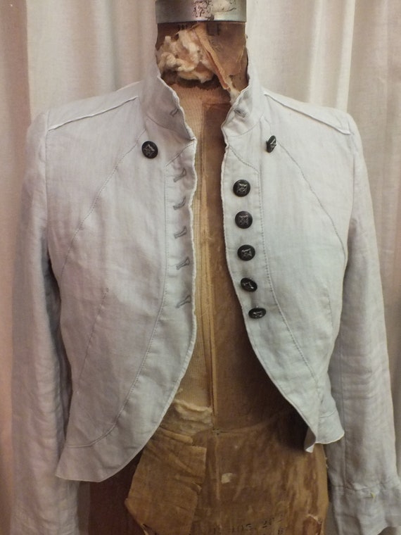 Beautiful Vintage Inspired Jacket Linen/Flax Sz L 
