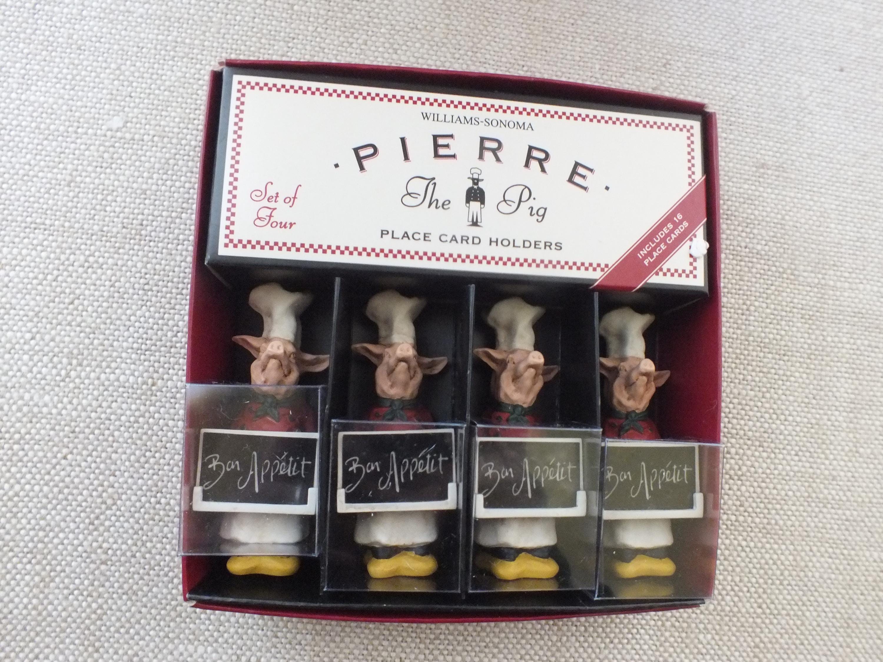 Vintage Place Card Holders Set Pierre the Pig by Williams Sonoma