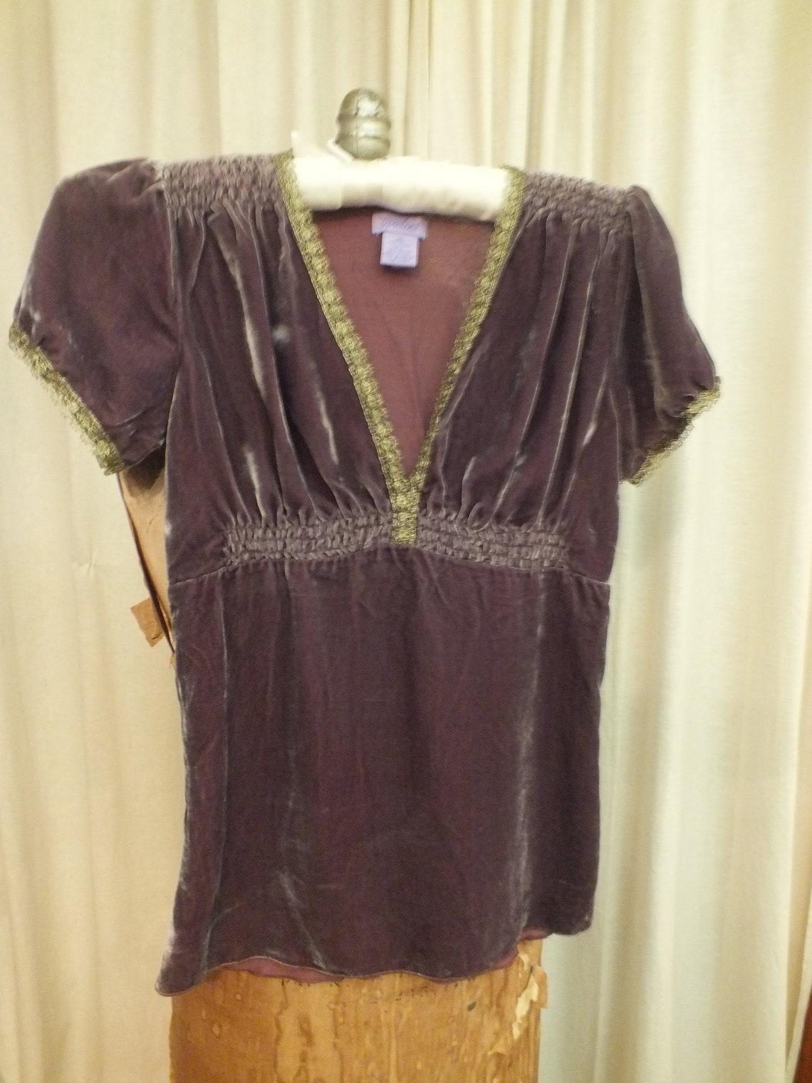 90s Two Tone Velvet Top (S)