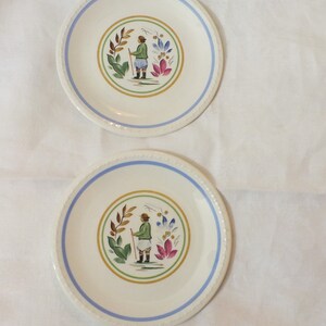 Taylor Smith & Taylor PEASANT - Vintage Saucer Plates Set of 2