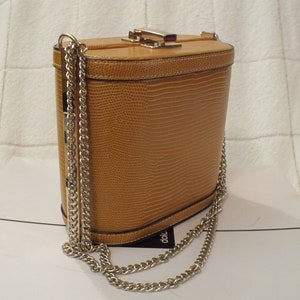 Cylinder Bag/ Purse With Gold Chain