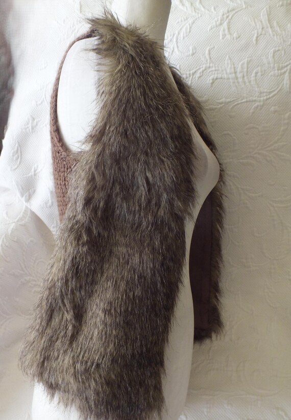 フェイクファーベスト ブラウン サイズXS - Etsy 日本