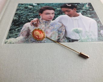 Vintage Cameo Stick Pin / Revers Pin/Hutnadel mit dem Porträt einer viktorianischen Dame