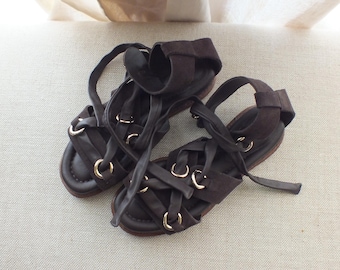 Sandalias gladiadoras Birman Talla 37 Sandalias de diseñador color marrón