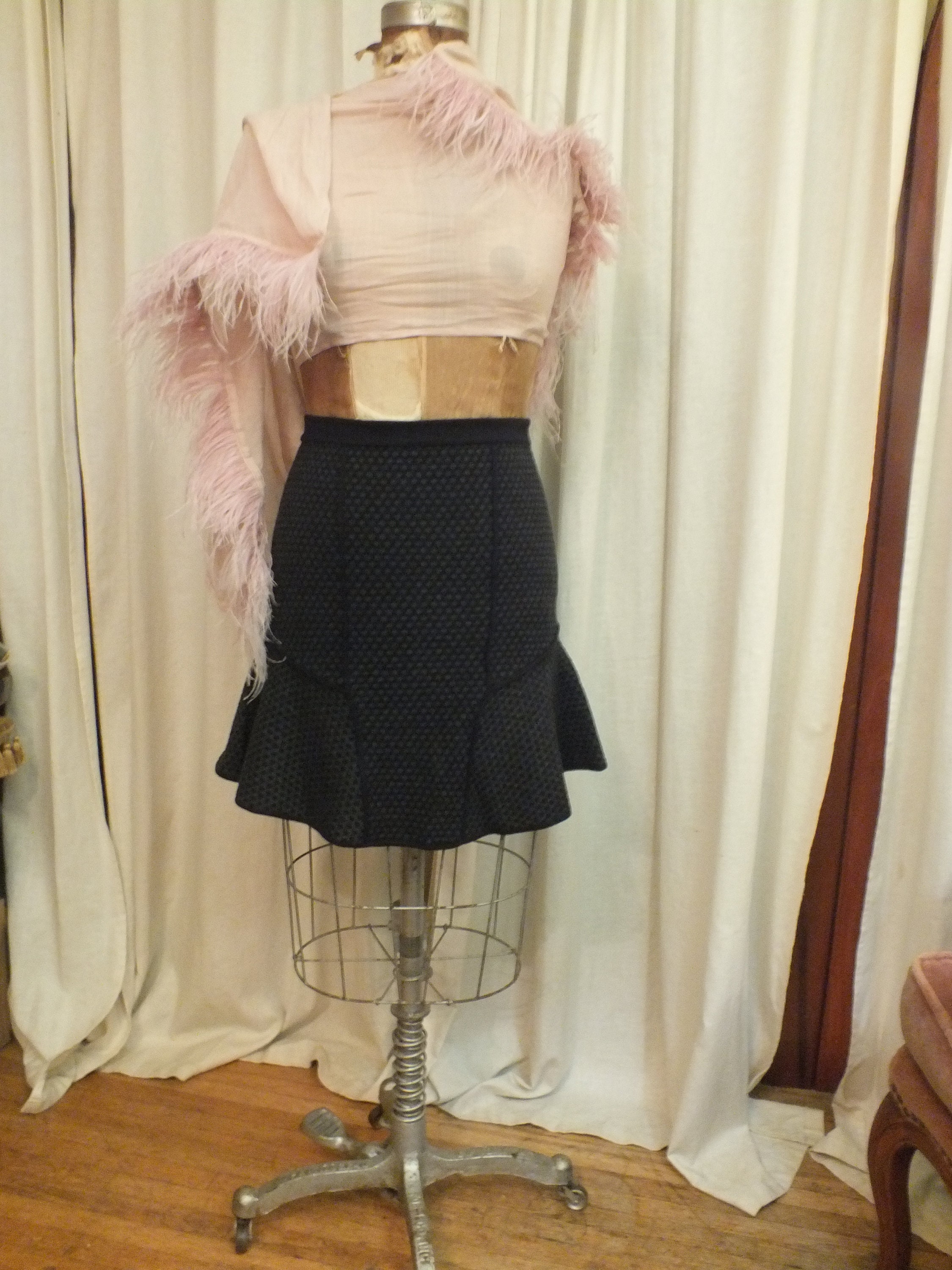 Black Designer Skirt by Sandro Paris Size 1  (Around a size 2) Fit and Flare