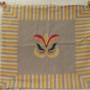 Scandinavian Folk Art Pillowcase 20x 20&quot; In Yellow, Beige
