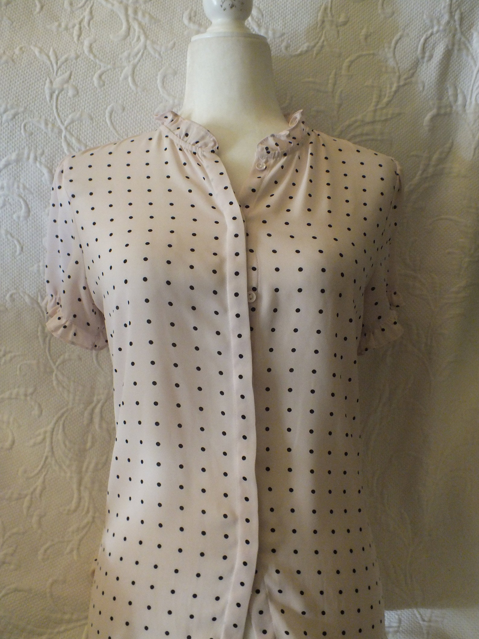 BLACK COLOUR Bcanne Mesh Blouse Pink Dot main image 1