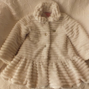 White Faux Fur Coat for Girls by Juicy Couture Size 5