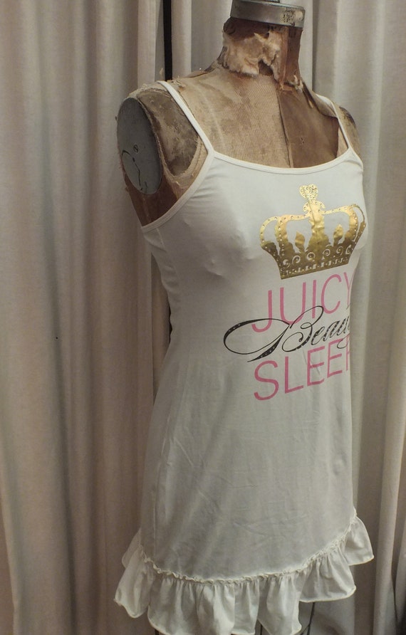Juicy Couture Ivory Nightgown With Crown Cream Color With Gold and Pink Size Small Etsy UK