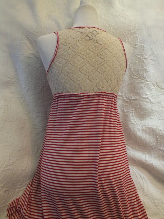 red and cream striped dress Maddie Red and White Striped Dress