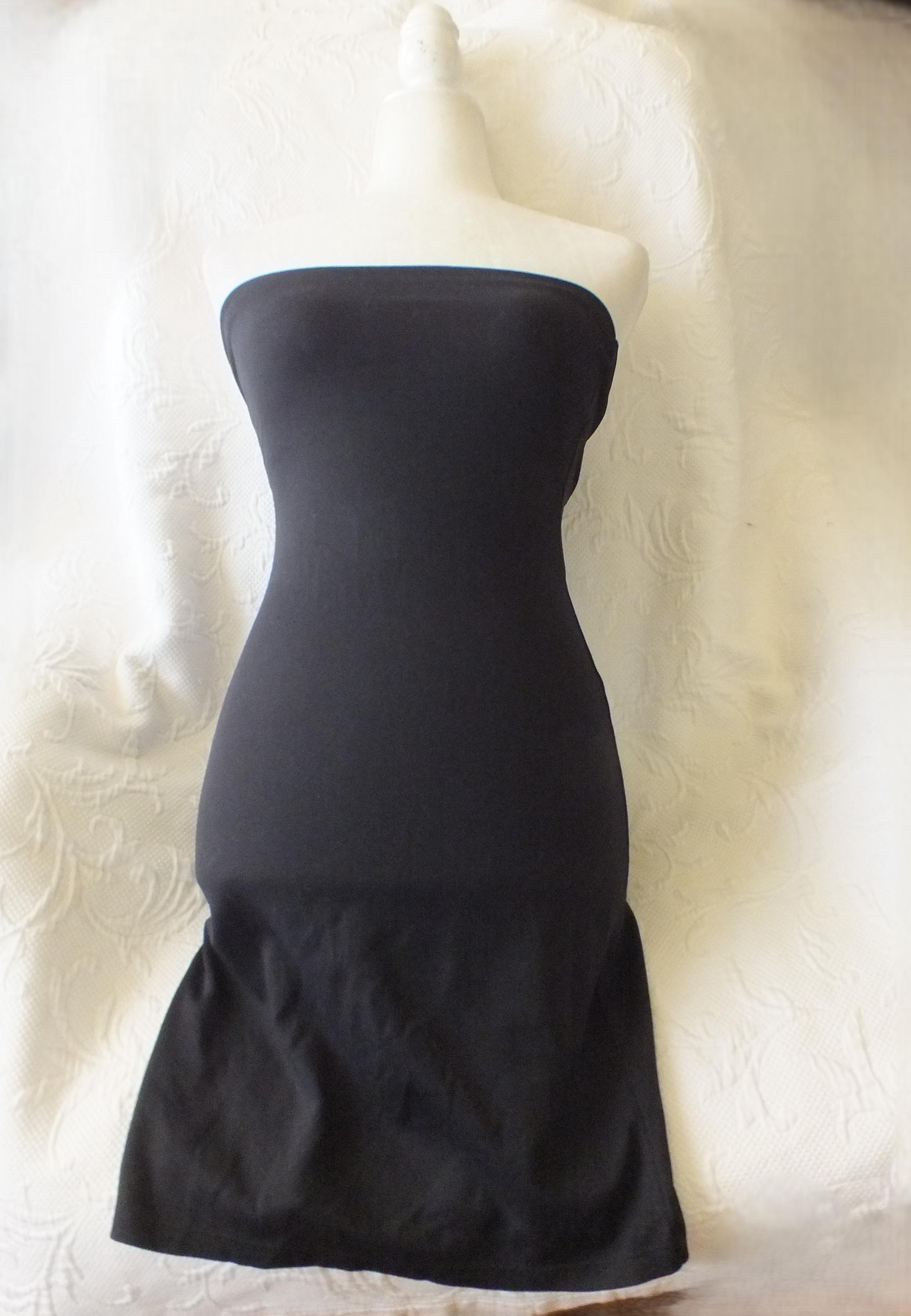 Vintage Strapless Dress in Black by J. Crew Size XS Knee Length. Summer Beach Dress