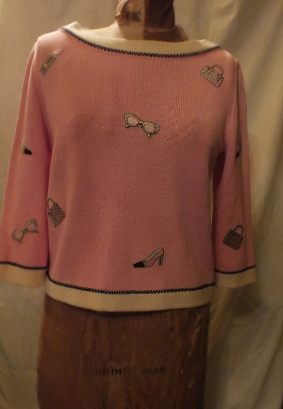 St. John Sports Glamour Sweater in Pink Sz. S
