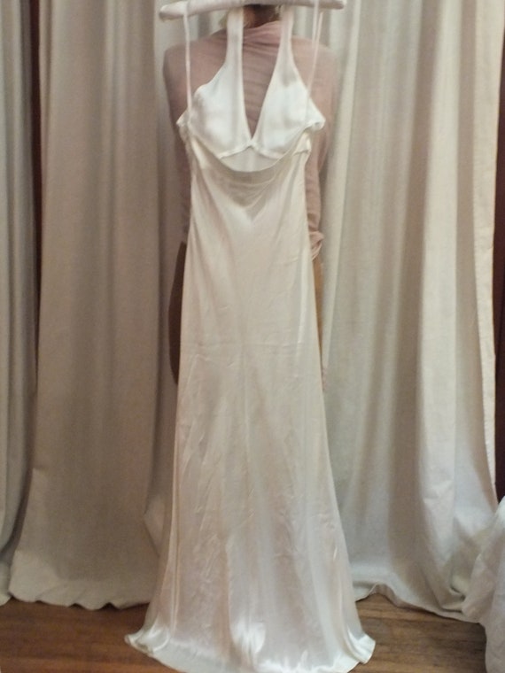 Glamourous Sexy White Satin Halter Dress Size 0 L… - image 7