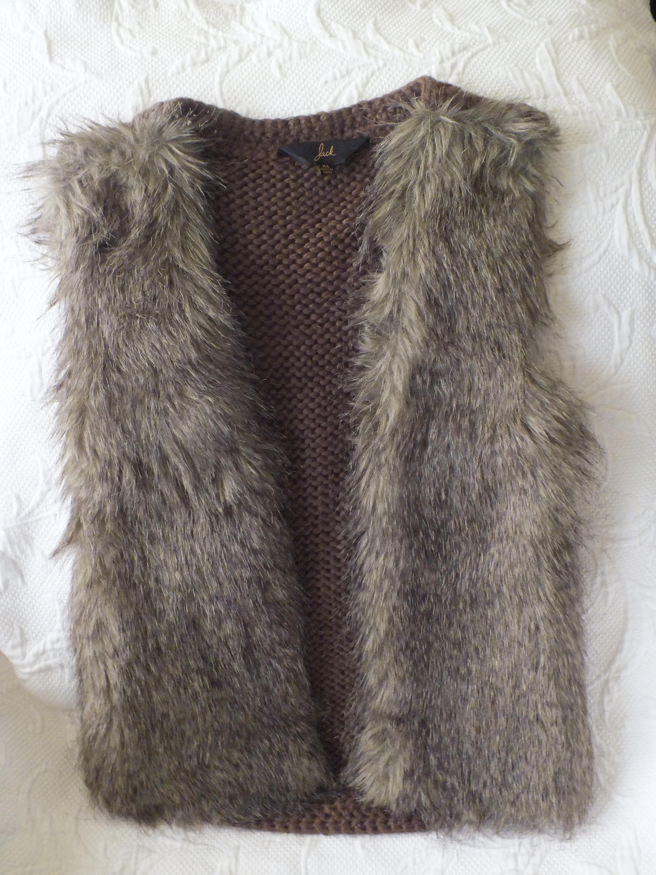 フェイクファーベスト ブラウン サイズXS - Etsy 日本