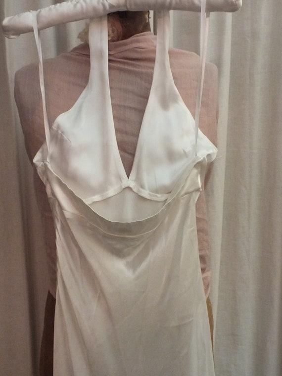 Glamourous Sexy White Satin Halter Dress Size 0 L… - image 6