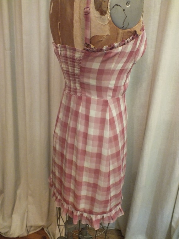 Gingham Pink Bustier Dress Above the Knee Length … - image 9