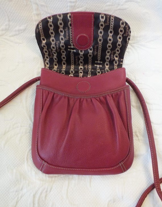 Leather Crossbody Bag by Tignanello in a Deep Red… - image 3