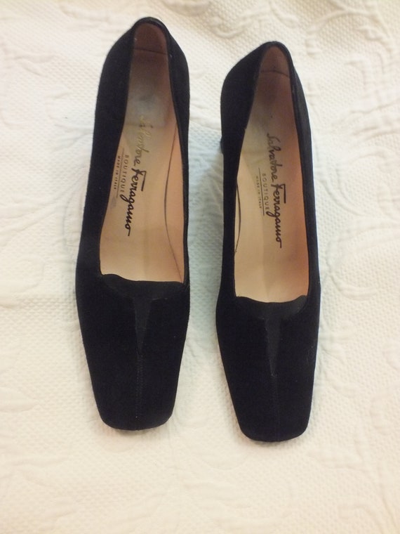 Black Suede  Salvatore Ferragamo Shoes Classic Sho