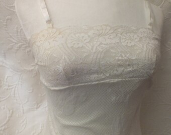 Camisón/camisón de encaje blanco vintage de los años 80 de Victoria's Secret tamaño pequeño