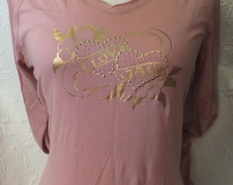 Pirates of the Caribbean långärmad rosa t-shirt "I Love Jack" Disney storlek Small