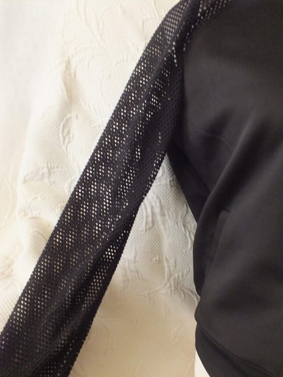 Black Guess Jacket with Fish Net Like Sleeves Siz… - image 2