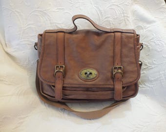 Vintage axelväska från Fossil Tan Leather
