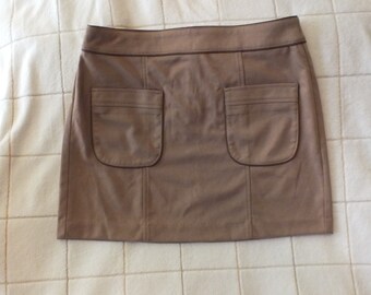 Vintage Tan Mini Skirt with Pockets Sz M