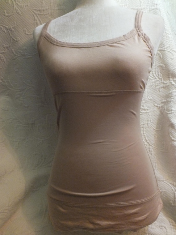 mmm様　nude vintage Double Strap Camisole Camisole Tank Top Nude Color Tight Fitting Size XS Cotton