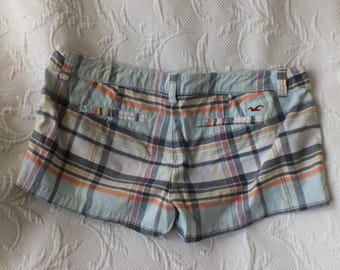 Short shorts Plaid Baby Blue Size 7 Stretch