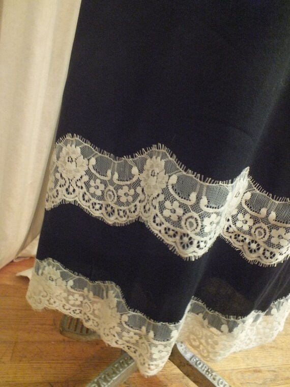 Strapless Black Long Dress with Beautiful White Lace Detail by Ella Moss Sz XS/S