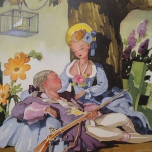 Musikalische Illustration des 18.Jahrhunderts. Französisches Menü. Gedruckt in Frankreich