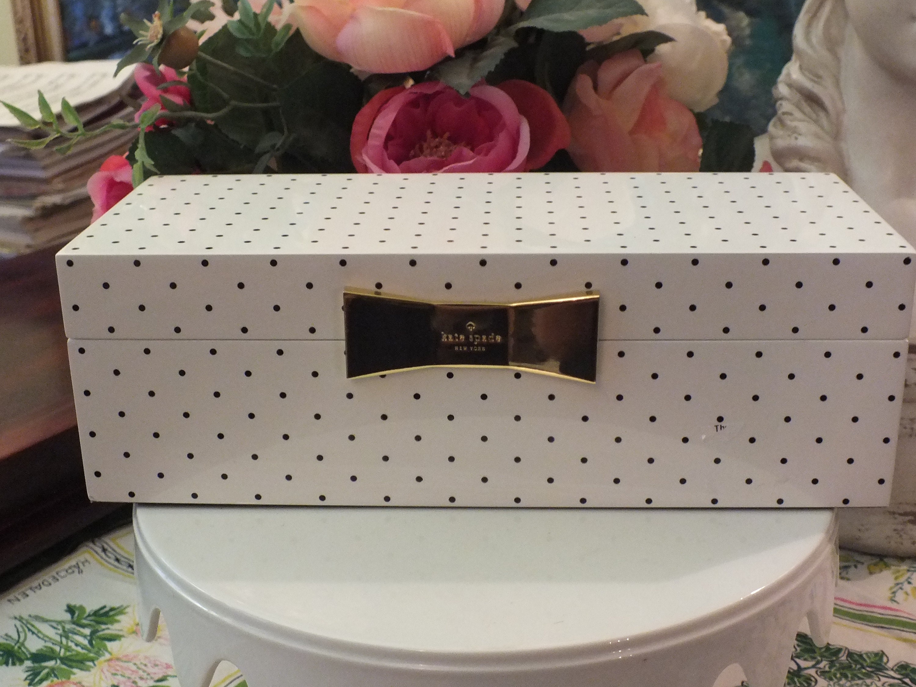 Kate Spade Jewelry Box White With Gold - Etsy
