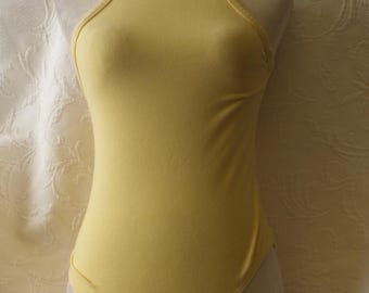 Yellow Cotton Bodysuit Yellow Top Sleeveless Size Small