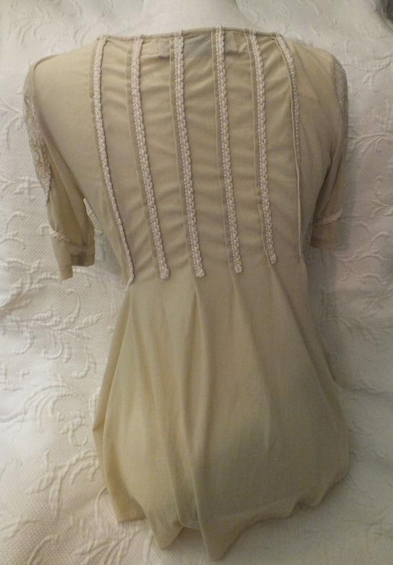 Vintage Cream and White Romantic Top with Lace by 