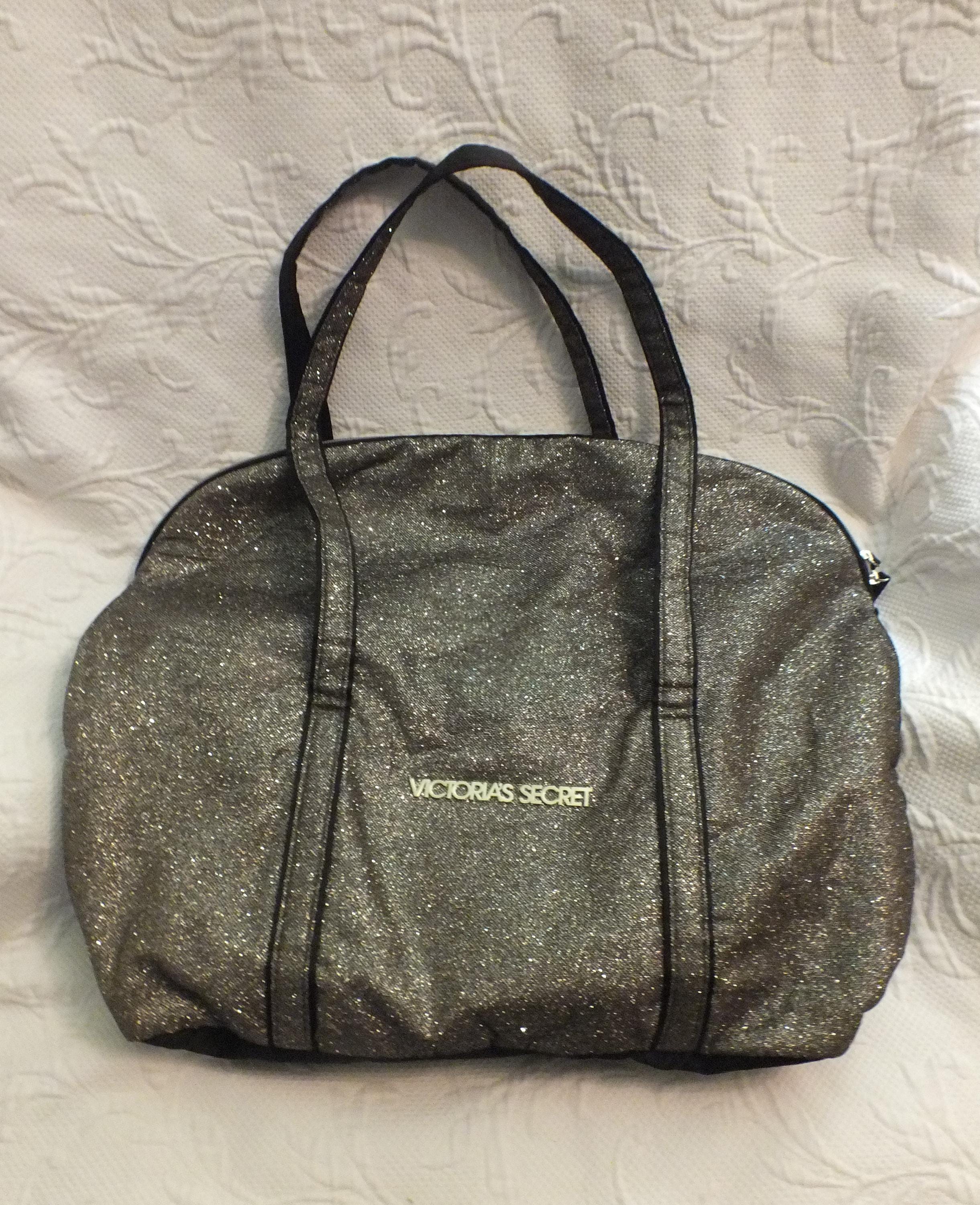 Gold and Black Sparkle Tote Bag From Victoria's Secret Large