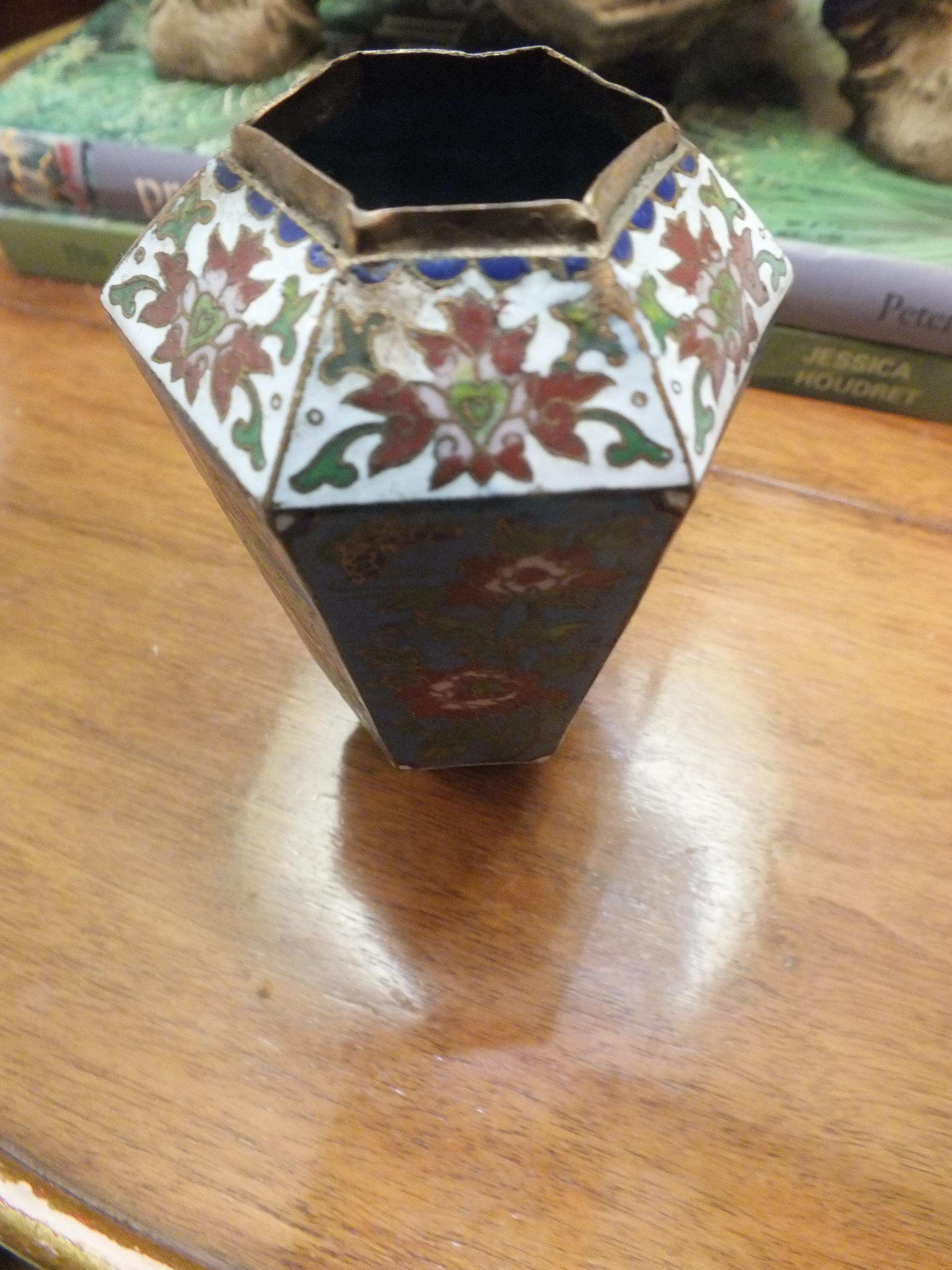 ヴィンテージ中国製真鍮七宝焼き小壷花瓶 - Etsy 日本