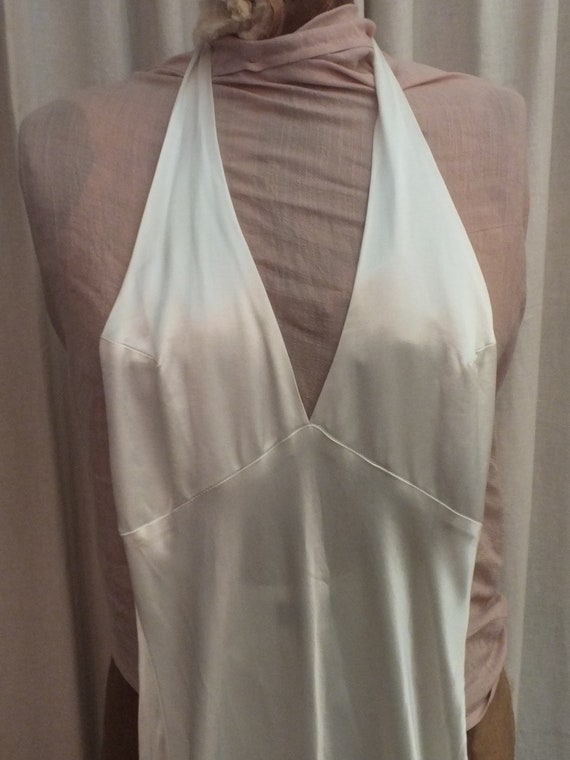 Glamourous Sexy White Satin Halter Dress Size 0 L… - image 5