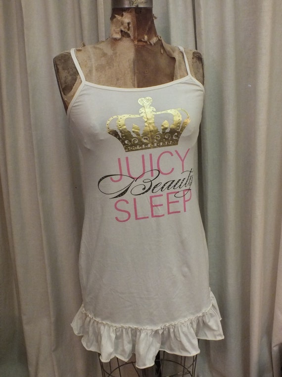 Juicy Couture Ivory Nightgown With Crown Cream Color With Gold and