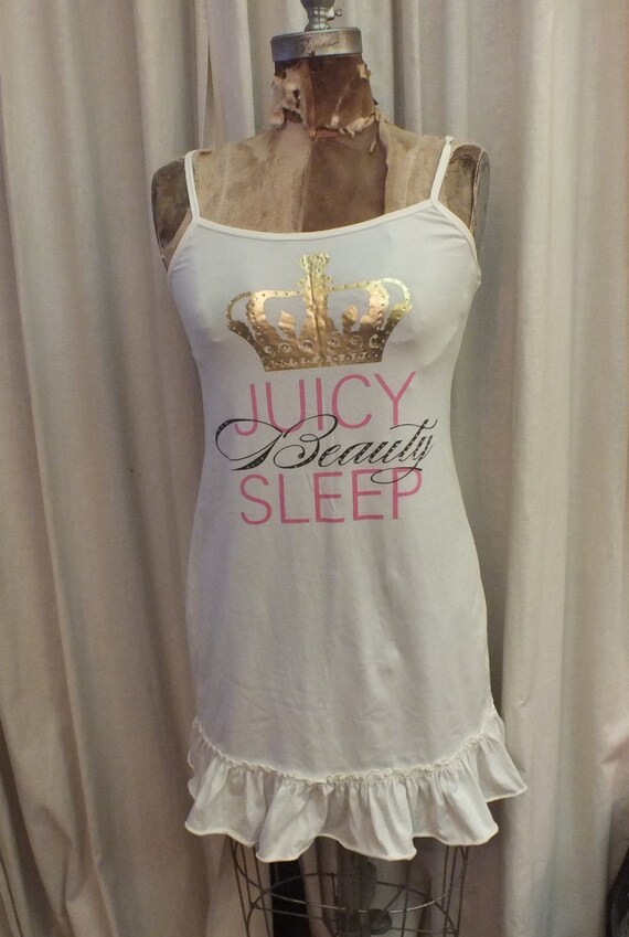 Juicy Couture Ivory Nightgown with Crown Cream Col