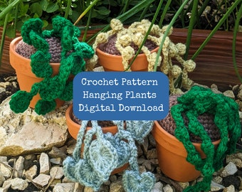 Crochet Pattern for small hanging plant (digital download)