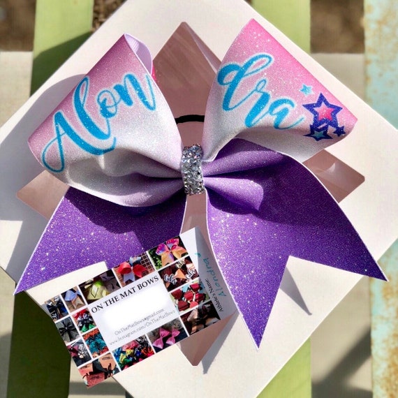 Tri Color Ombre Glitter Cheer Bow Personalized Etsy