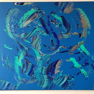 Fish Rising Abstract Acrylic Painting Modern Art - Etsy