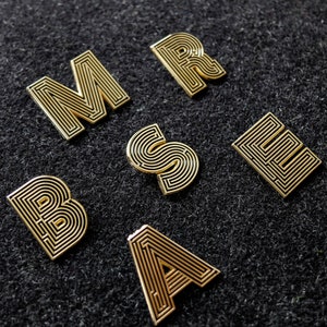 Labyrinth Letters E Enamel Pin image 5