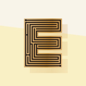 Labyrinth Letters E Enamel Pin image 3