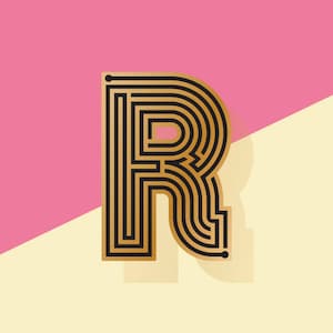 Labyrinth Letters R Enamel Pin image 9