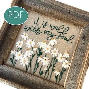 PDF DIGITAL Embroidery Pattern It Is Well With My Soul Embroidery pdf Pattern diy Thread Unraveled image 1